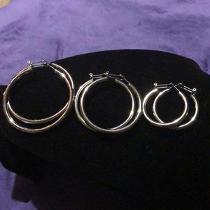Silver Plated Hoops s-m-l .